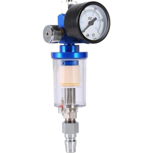 Mini Air Pressure Regulator Aluminum Alloy Spray Gun Pressure Gauge Regulator In-Line Water Trap Filter Pneumatic Tools