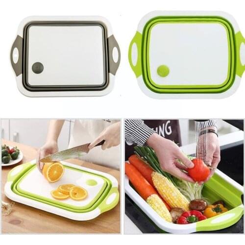 Multifunction Collapsible Cutting Board Dish Tub 3 Outdoor In Basket Kitchen Drain Sink Basins Camp Portable 1 Folding supp D6P7