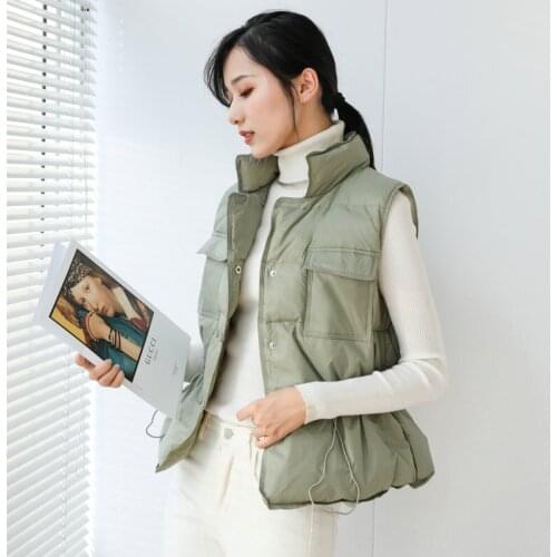 Fashion Winter Women Korean Style Vests Womens Warm Vest Sleeveless Coats Woman Parkas Jacket Chalecos Para Mujer 2020 WPY1704