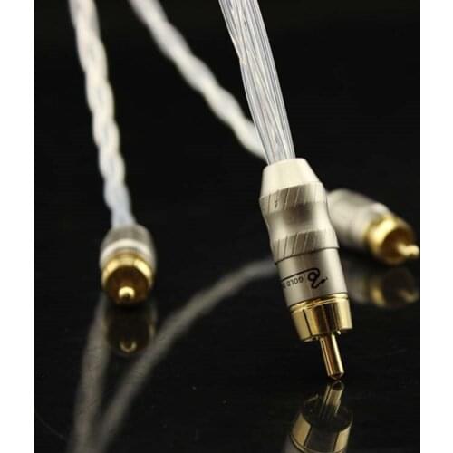 Single crystal silver coaxial to double lotus rca to 2rca one point two lotus to 2 RCA