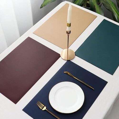 Rectangular Table Mat Leather Nordic Style Placemat Waterproof Greaseproof Pad For Dining Table Anti-scalding Insulation Pads