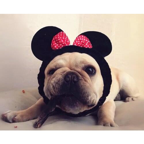 PUOUPUOU Cartoon Dog Hat Bow Dog Accessories Small Pet Accessories French Bulldog Personality Funny Dog Headband Pet Supplies