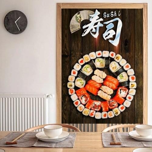 Japanese Sushi Shop Door Curtain Restaurant Decorative Curtain Partition Curtain Kitchen Feng Shui Curtain Noren