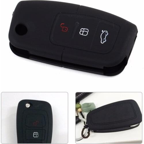 DWCX New Car 3 Button Remote Key Fob Case Shell Silicone Cover Fit For Ford Fiesta Focus MK2 Mondeo Kuga Galaxy C-Max S-Max
