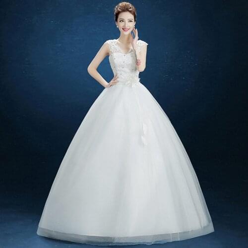 Wedding Dress Lace Up Simple Double Shoulders Bride Wedding Dresses Plus Size Ball Gowns