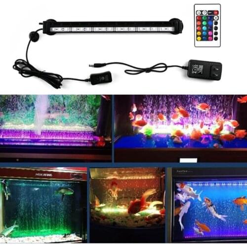 LED Light Aquarium Lamp Underwater Submersible Fish Tank Light Color Changing Making Oxygen for Fish Tank with Remote Control