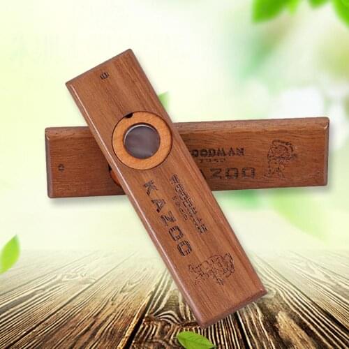 Handmade Solid Wooden Kazoo Orff Instruments Ukulele Guitar Partner Woodman Wood Harmonica Kazoo Mouth-Flute for Adult Kid Kazoo