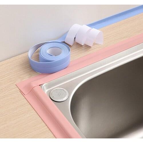 3.2mx22mm Bathroom Shower Sink Bath Sealing Strip Tape White PVC Self Adhesive Wall Stickers Waterproof Wall Sticker for Kitchen