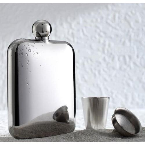 High quality Hand-made 6oz mirror finish hip flasks Free shipping, 100PCS/Lot