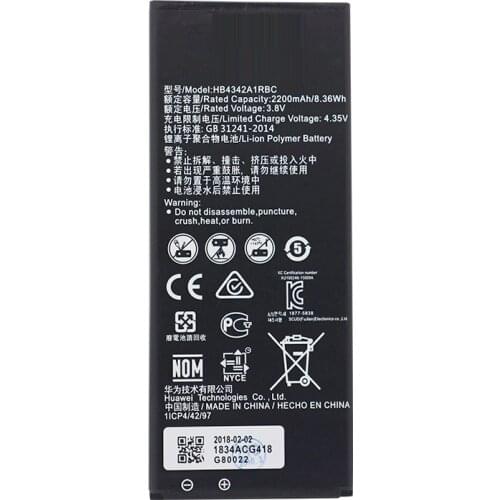 Replacement Phone Battery HB4342A1RBC For Huawei y5II Y5 II 2 Ascend 5 Y6 honor 4A SCL-TL00 honor 5A LYO-L21 2200mAh