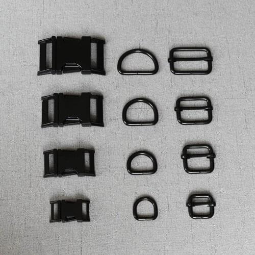 1 Set 15mm 20mm 25mm 32mm Black DIY Dog Collar Emboitement Zinc Alloy Buckle Adjust Buckles Sewing Backpack Straps 3S-LXK-h