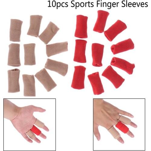 10pcs/set Finger Sleeves Support Thumb Brace Protector Breathable Elastic Finger Tape for Basketball, Tennis,Baseball