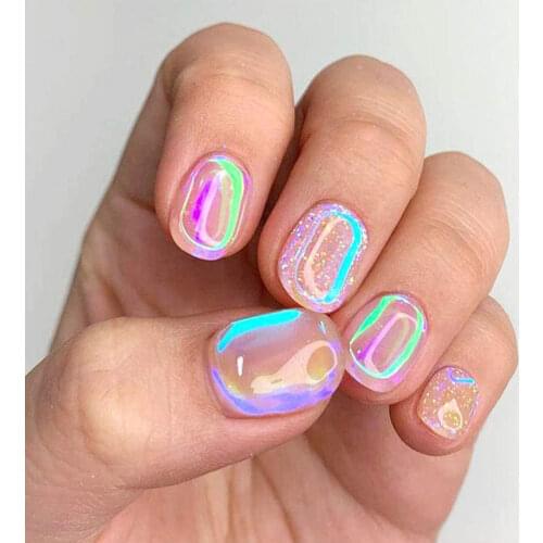 16 Colors New Fashional Nail Art Ice Aurora Nail Sticker Decals Self Adhesive Trendy Nails Design Manicure Decoration Accessory