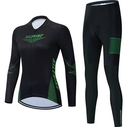 Women long sleeve skinsuit professional team bike cycling clothes autumn trousers tights ropa ciclismo mujer speedsuit wear