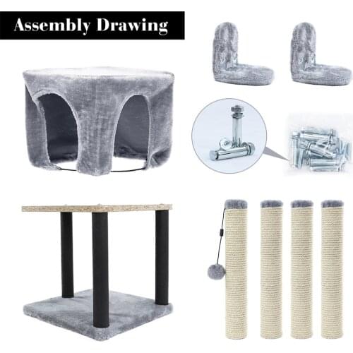 Cat Tree Accessories Funny Kittens Cat Tree Pillar Cat Climbing Frame Durable Sisal Toys for Cats