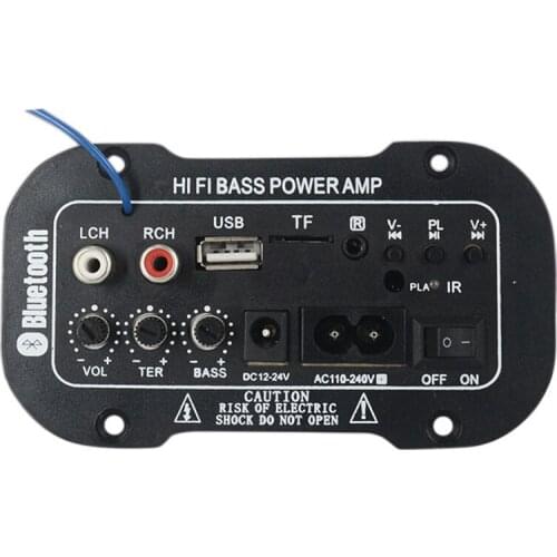 220V 25W Auto Car Digital Bluetooth Amplifier Hifi Bass High Power Stereo Audio AMP Auto Accessories US Plug