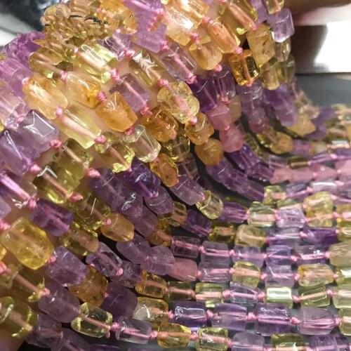 Loose beads pillar ametrine 9*6mm 14" for DIY jewelry making FPPJ wholesale beads nature gem stone