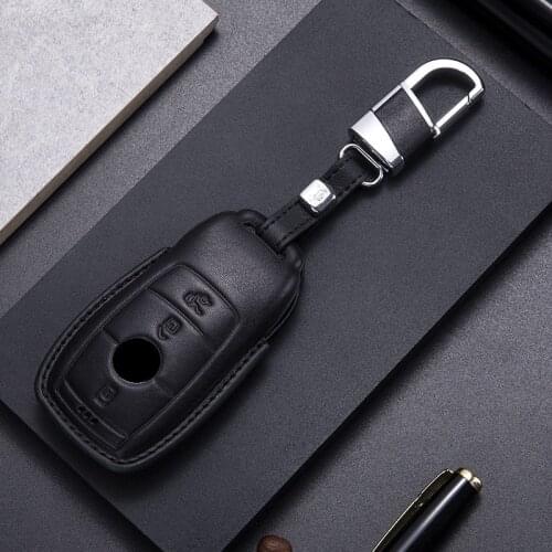 Genuine Leather Car Key Cover Case for Mercedes benz W177 W205 W213 W222 2018 A C S GLS Class E class protect key bag