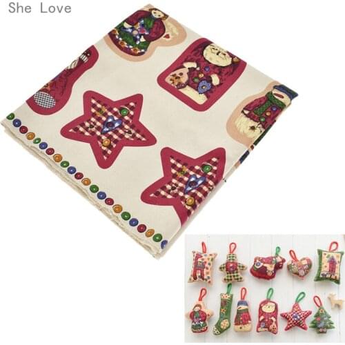 Chzimade Linen Cotton Santa Claus Milu Gingerbread Snowman Christmas Stocking Tree Doll Manual DIY Fabric Cloth