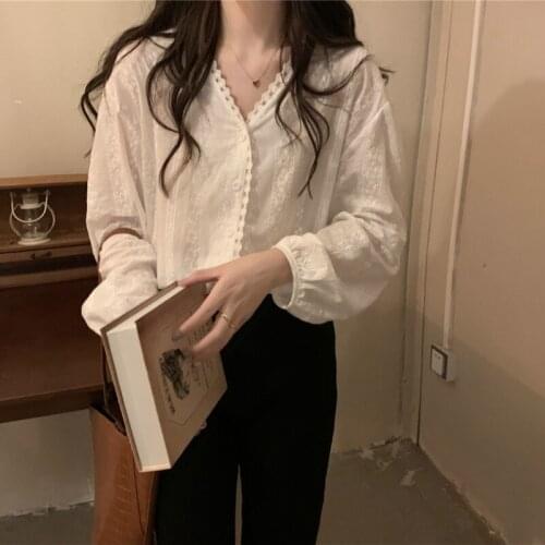 Cheap wholesale 2021 spring summer autumn new fashion casual ladies work women Blouse woman overshirt female OL BAt6015H