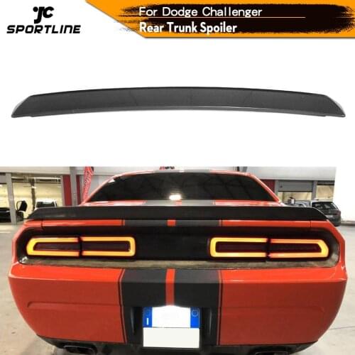 For Dodge Challenger 2008 - 2014 Carbon Fiber / ABS Rear Trunk Spoiler Boot Wing Lip Painted With Black And White