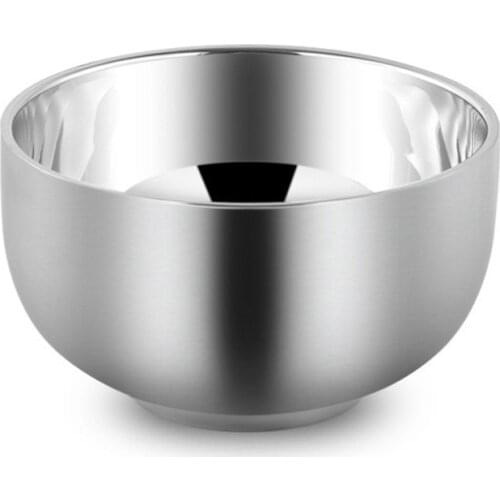 Double Salad Bowls For Children Multifunctional Stainless Steel Rice Bowl Anti-scald Bowl For Tableware