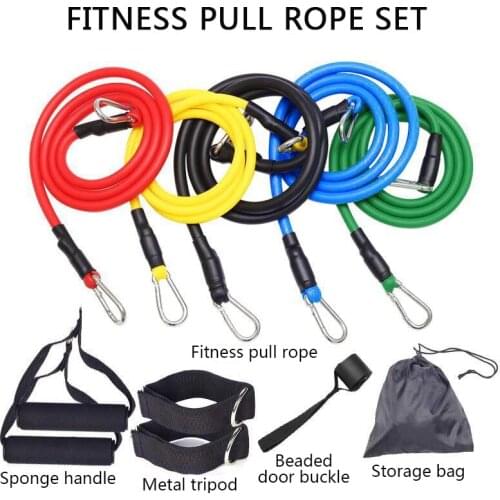 Resistance Bands 11 Piece Set of Pull Rope Puller Portable Fitness Equipment Resistance Band Strength Training Pectoral Muscles