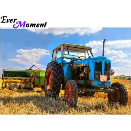 Ever Moment Diamond Painting Tractor Farm Picture Of Rhinestone Mosaic Full Square Drill Diamond Embroidery Decoration ASF1084