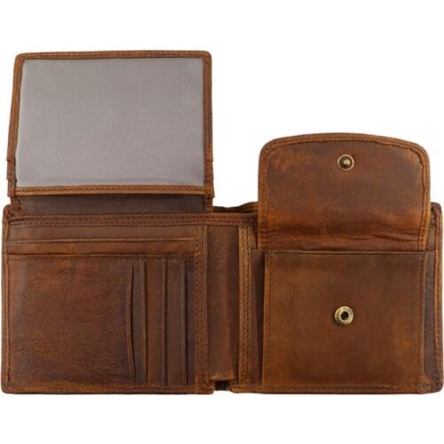 Mens Wallet Classic Vintage Genuine Leather Wallet Cowhide Anti Theft RFID Purse Male Business Card Holder Bag Wallet Man