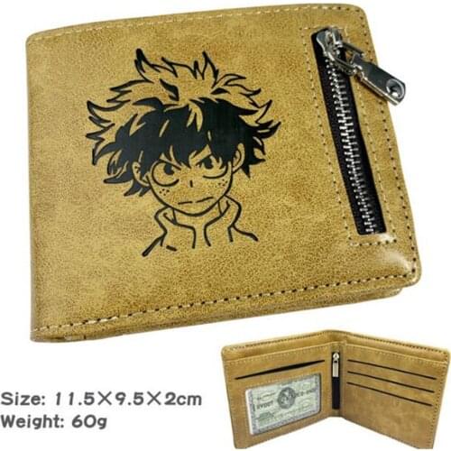 Anime Wallet My Hero Academia PU Wallet Card Holder Coin Pocket Zipper Purse C255