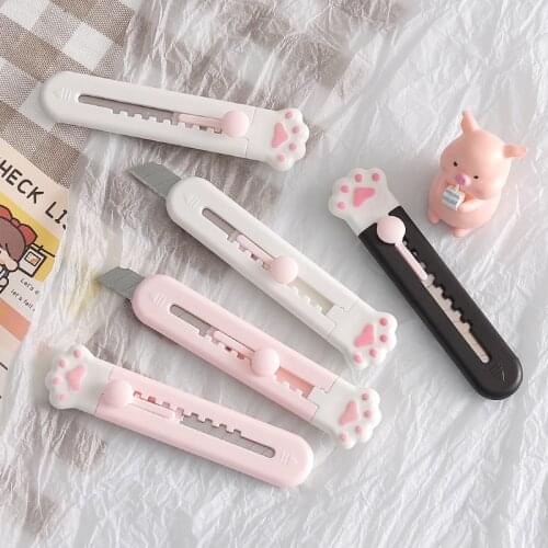 Cute Cat Claw Mini Utility Knife Paper Cutter Cutting Paper Razor Blade Office Stationery Material Escolar Papelaria Portable