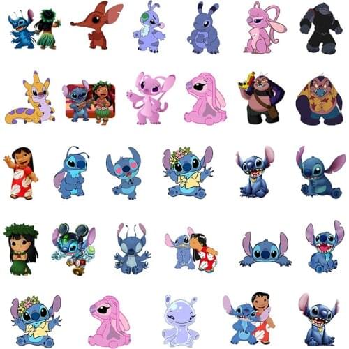 Disney Fashion Pink Blue Stitch Shape Epoxy Acrylic Jewelry Used To Make DIY Earring Accessories