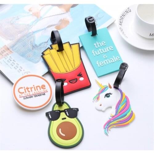 Cartoon Luggage Tags Silica Gel Suitcase ID Address Label Holder Baggage Boarding Tags Travel Accessories