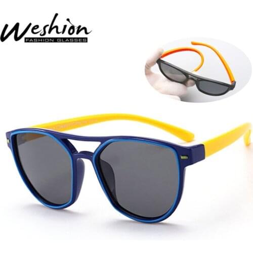 Oval Kids Sunglasses Children Polarized 2018 Vintage Sun Glasses Boy Girls Carton Flexible Brand Sport Spectacles UV400 Oculos