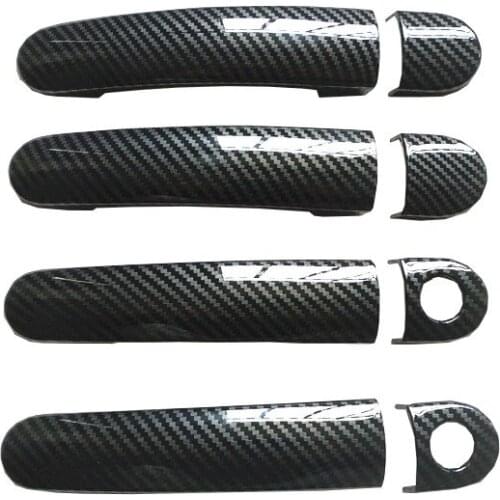 Plastic Imitation Carbon Fiber Door Handle Cover Trim fit for Volkswagen VW Polo Mk4 Mk5 6R Accessories Handles Covers Stickers