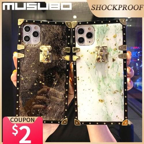 Musubo Luxury Case For iPhone 12 Pro Max 11 XR X Back Cover Square For iPhone SE 2020 8 Plus 7 Hoesje Fundas Shockproof Coque