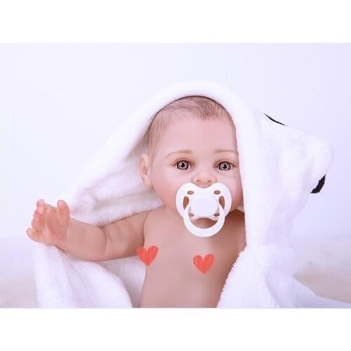 Sudoll About 17" Handmade Hand drawn hair Lifelike Newborn Baby Doll Reborn Full Soft Silicone Vinyl waterproof Christmas Gift