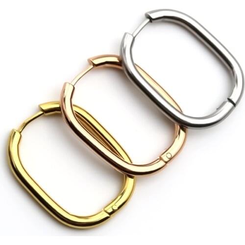 Vintage Ellipse U Shape Hoop Earrings Geometric Handmade Teen Bar Earring 2021 New Stainless Steel Mens Woman Minimalist Jewelry