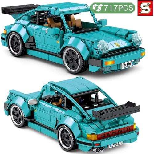 High Tech Famous 930 Racing Car Building Blocks Sports Porscheres Pull Back Vehicle MOC Model Bricks Toys Gifts for Kids Boys