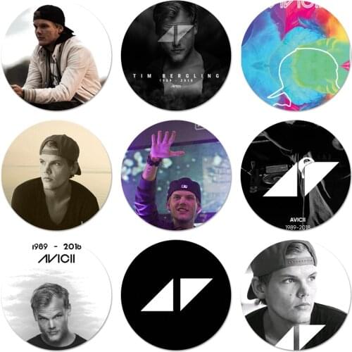 58mm muerte dj avicii Tim Bergling Icons Pins Badge Decoration Brooches Metal Badges For Clothes Backpack Decoration