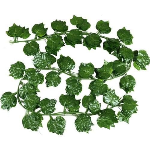 1pc 9 Style Artificial Decoration Vivid Vine Rattan Leaf Vagina Grass Plants Grape Leaves For Home Garden Party Decoration