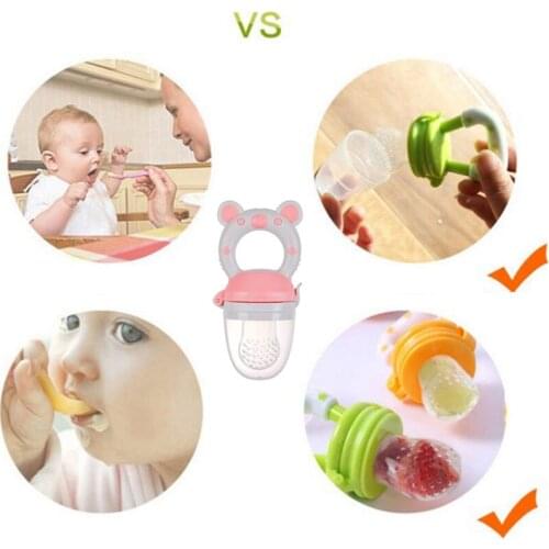 1pc baby bear fruit and vegetable food grade silicone PP training cartoon feeding nipple bottle tableware