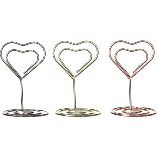 1PC Romantic Heart Diamond Photo Clip Table Number Stand Cool Wedding Supplies Party Desktop Decoration Place Card Holder