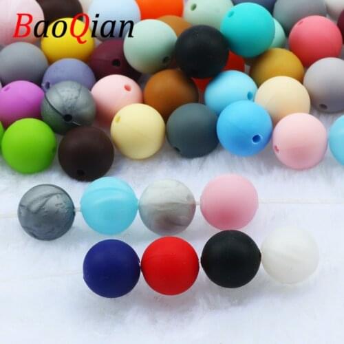 20/40/60/80/100pcs Multicolor Silicone Round Spaced Beads For Necklace Bracelet Jewelry Making DIY Pacifier Chain Childrens Toy