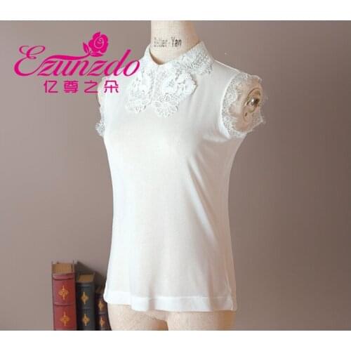 2020 Big Lapel Lace Fake Collar Shirt White Fake False Collars Woman High grade Crystal Diamonds Women Fake Collar Chiffon Shirt