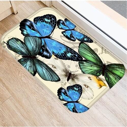 40x60cm Cute Diy Print Floor Mat Bathroom Ground Mat Slip Door Bath Pad Rug Living Room Carpet Butterfly Home Decor