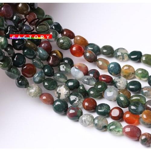 8-10mm Irregular Natural Indian Agates Beads Smooth Loose Stone Beads For Jewelry Making DIY Bracelet Necklace Accessories 15