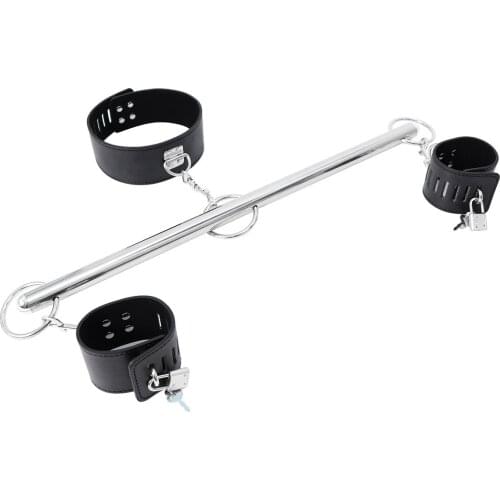 Adult Games Bondage Gear Erotic Toys Handcuffs Ankle Cuffs Bdsm Set Stainless Steel Spreader Bar Sex Slave Restraint Sex Toys