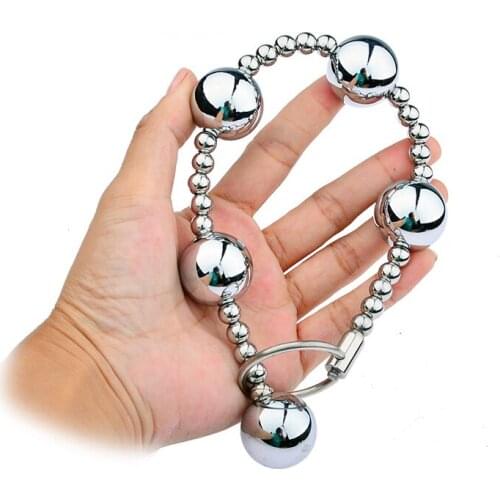 5 Balls Stainless Steel Pull Anal Beads Sex Toys for Women Female Men Dual Purpose Cock Penis Ring outdoor Anal Butt Plug Ring