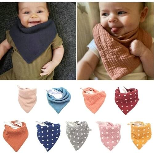 Baby Feeding Bibs Soft Gauze Saliva Towel Toddler Triangle Scarf Burp Cloth Gift